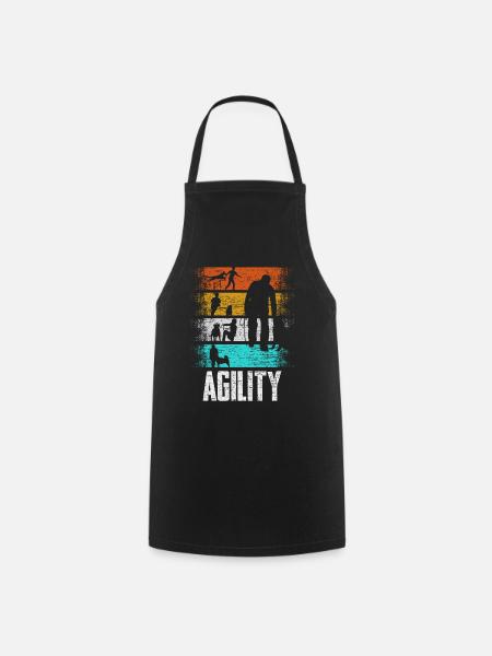 Agility Retro Hundeturnier Geschenk - Kochschürze - Schwarz