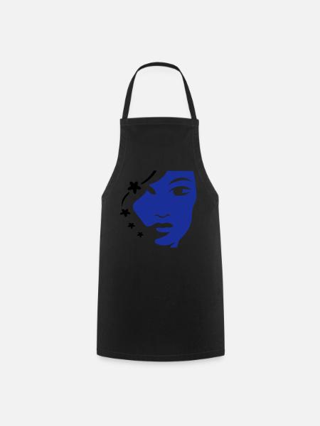 Visage de fille Visage de femme - Tablier de cuisine - noir