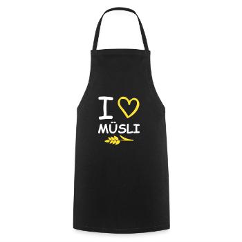 I love cereals - Cooking Apron - black - Front - AI Model Male 185 dark (185cm)