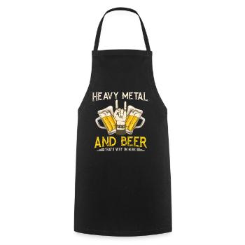 Heavy Rock Beer Party Concert Rock Party Cadeau - Tablier de cuisine - noir - Devant - AI Model Male 185 dark (185cm)