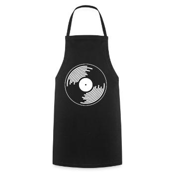 vinyl records vinyl record hip hop tape dj deejay - Cooking Apron - black - Front - AI Model Male 185 dark (185cm)