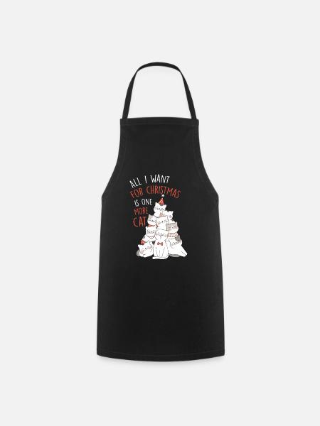 Chat cadeau arbre de noel - Tablier de cuisine - noir