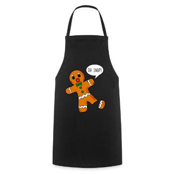 Christmas biscuit - Oh snap! - Cooking Apron - black - Front - AI Model Male 185 dark (185cm)