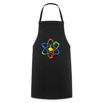 Gamer atom consoles player gaming computer shirt - Cooking Apron - black - Front - AI Model Male 185 dark (185cm)