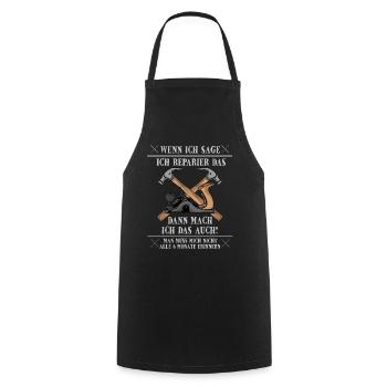 Cadeau de bricolage drôle - Tablier de cuisine - noir - Devant - AI Model Male 185 dark (185cm)