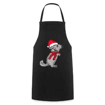 Chinchilla Weihnachten - Kochschürze - Schwarz - Vorne - AI Model Male 185 dark (185cm)