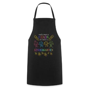 Funny kindergarten educator preschool kindergarten - Cooking Apron - black - Front - AI Model Male 185 dark (185cm)