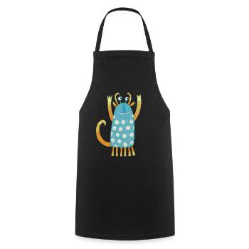 Cute Monsters - Cooking Apron - black - Front - AI Model Male 185 dark (185cm)