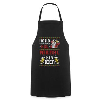 Weihnachten Bier Weihnachtsfeier - Kochschürze - Schwarz - Vorne - AI Model Male 185 dark (185cm)