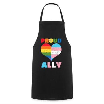 Proud Ally - Cooking Apron - black - Front - AI Model Male 185 dark (185cm)