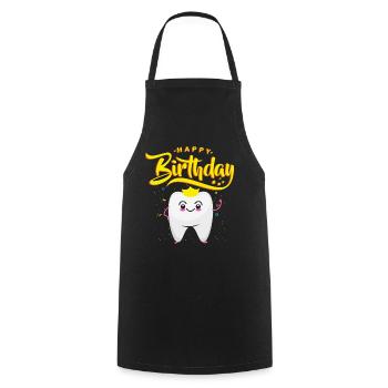 Birthday Gift for Dentists | happy Birthday - Cooking Apron - black - Front - AI Model Male 185 dark (185cm)