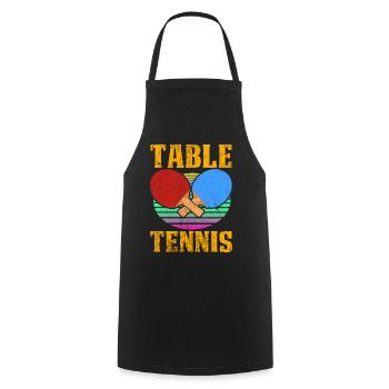Idée de cadeau de tennis de table de style rétro vintage - Tablier de cuisine - noir - Devant - AI Model Male 185 dark (185cm)