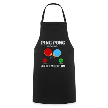 Idée de cadeau de ping-pong sur le ping-pong - Tablier de cuisine - noir - Devant - AI Model Male 185 dark (185cm)