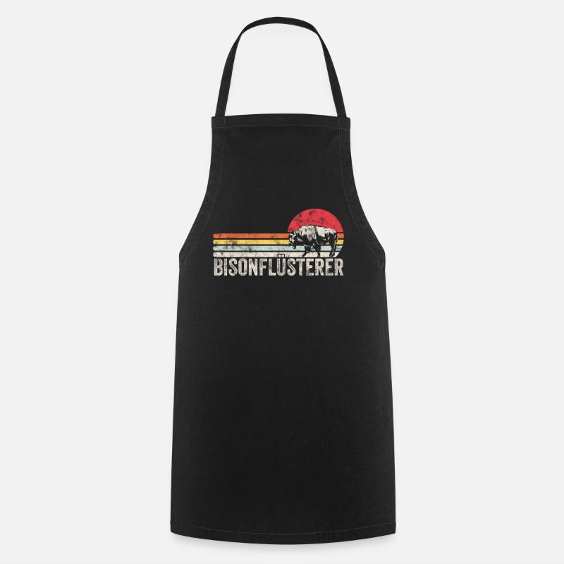 Bison américain whisperer bison animal love - Tablier de cuisine - noir