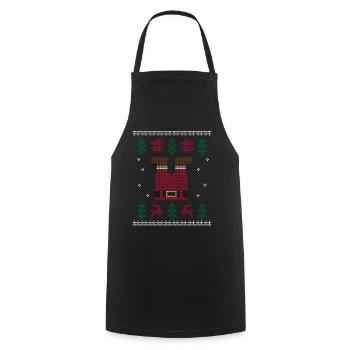 Ugly Christmas Santa Claus - Cooking Apron - black - Front - AI Model Male 185 dark (185cm)