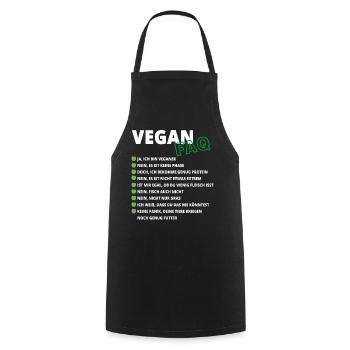 Vegan FAQ Design für Veganer und Veganerin - Kochschürze - Schwarz - Vorne - AI Model Male 185 dark (185cm)