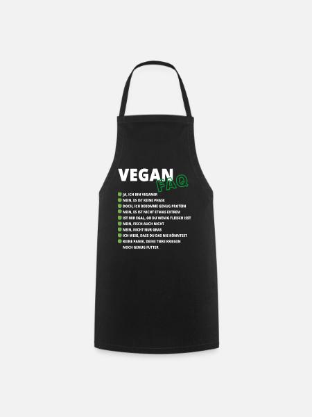 Vegan FAQ Design für Veganer und Veganerin - Kochschürze - Schwarz
