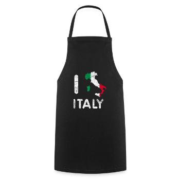 Italy gift - Cooking Apron - black - Front - AI Model Male 185 dark (185cm)