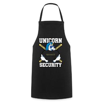 Unicorn Security - Cooking Apron - black - Front - AI Model Male 185 dark (185cm)