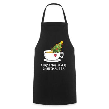 Sapin de Noël à Teetasse avec sapin - Tablier de cuisine - noir - Devant - AI Model Male 185 dark (185cm)