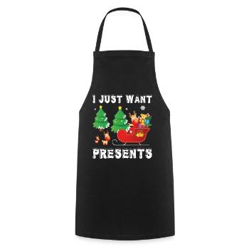 Merry Christmas Christmas Christmas Present - Cooking Apron - black - Front - AI Model Male 185 dark (185cm)