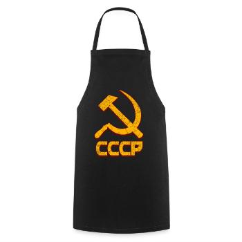 URSS - Union soviétique - Marteau et faucher - Tablier de cuisine - noir - Devant - AI Model Male 185 dark (185cm)