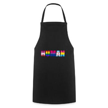 Cadeau Gay Pride - Tablier de cuisine - noir - Devant - AI Model Male 185 dark (185cm)