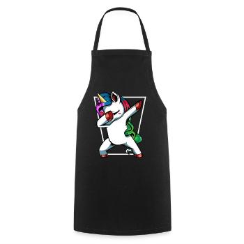 Dabbing Dab Unicorn Cute Mythical Creature Gift - Cooking Apron - black - Front - AI Model Male 185 dark (185cm)