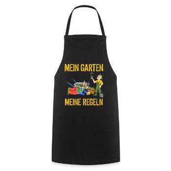 Mein Garten Meine Regeln - Kochschürze - Schwarz - Vorne - AI Model Male 185 dark (185cm)