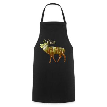 cerf - Tablier de cuisine - noir - Devant - AI Model Male 185 dark (185cm)