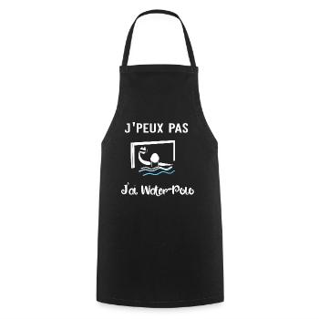 j'peux pas j'ai water polo - Tablier de cuisine - noir - Devant - AI Model Male 185 dark (185cm)