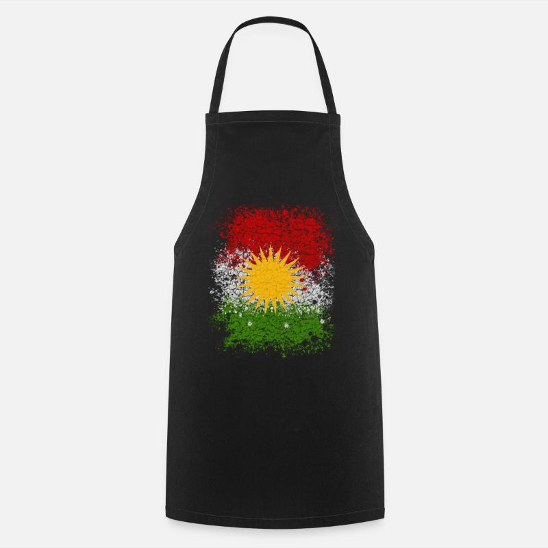 Drapeau kurde. Fier drapeau du Kurdistan - Tablier de cuisine - noir