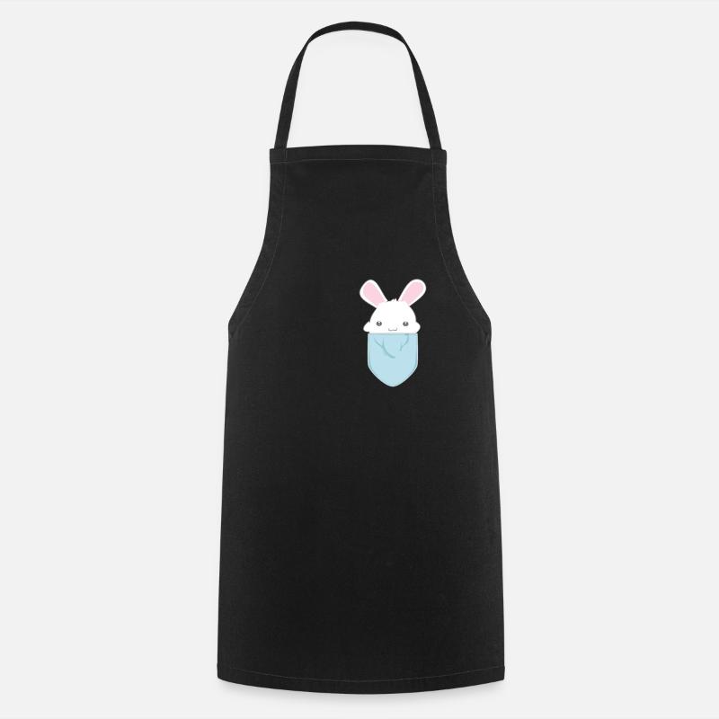 Sweet kawaii rabbit in bag - Cooking Apron - black