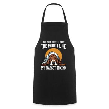 Basset Hound - Cooking Apron - black - Front - AI Model Male 185 dark (185cm)