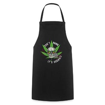 Cannabis Weed Skull Kiffer I Joint Cannabis Leaf - Cooking Apron - black - Front - AI Model Male 185 dark (185cm)