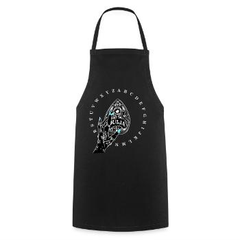 Quija, witch board, horror, exorcist, ghosts - Cooking Apron - black - Front - AI Model Male 185 dark (185cm)