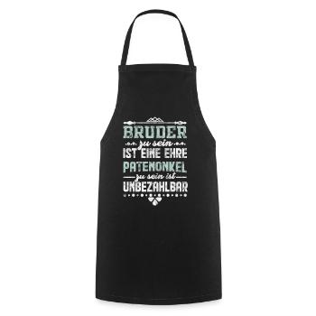 Patenonkel Bruder Taufe Geschenk - Kochschürze - Schwarz - Vorne - AI Model Male 185 dark (185cm)
