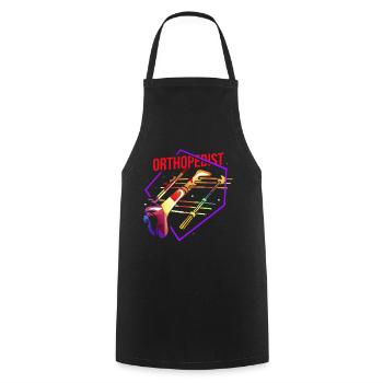 Cadeau orthopédiste - Tablier de cuisine - noir - Devant - AI Model Male 185 dark (185cm)