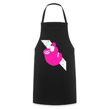 Pink Faultier - Kochschürze - Schwarz - Vorne - AI Model Male 185 dark (185cm)