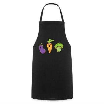 Vegan vegetables - Cooking Apron - black - Front - AI Model Male 185 dark (185cm)