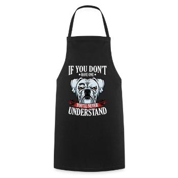 Cool Boxer Statement Dire le cadeau du propriétaire du chien - Tablier de cuisine - noir - Devant - AI Model Male 185 dark (185cm)