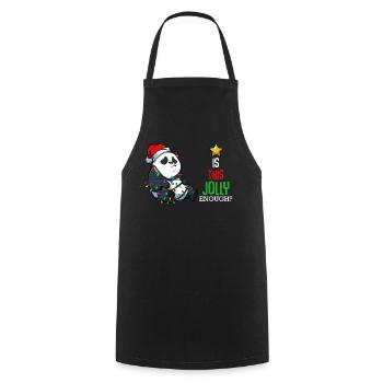 Panda mit Lichterkette Weihnacht - Kochschürze - Schwarz - Vorne - AI Model Male 185 dark (185cm)