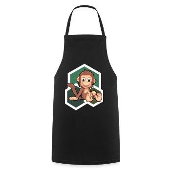 Singe mignon - Tablier de cuisine - noir - Devant - AI Model Male 185 dark (185cm)