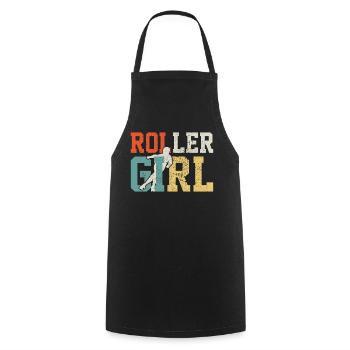 Roller skating girl - Cooking Apron - black - Front - AI Model Male 185 dark (185cm)