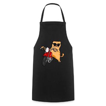 Lunettes de soleil chat moto cool cadeau drôle - Tablier de cuisine - noir - Devant - AI Model Male 185 dark (185cm)
