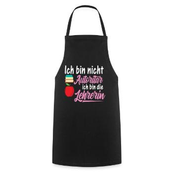Ich Bin Nicht Autoritär Ich Bin Lehrerin - Kochschürze - Schwarz - Vorne - AI Model Male 185 dark (185cm)