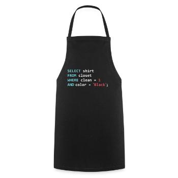 Programmer Database Funny SQL Query - Cooking Apron - black - Front - AI Model Male 185 dark (185cm)
