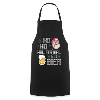 Ho Ho Hol mir mal ein Bier - Kochschürze - Schwarz - Vorne - AI Model Male 185 dark (185cm)