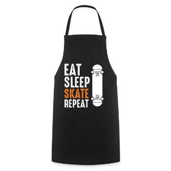 Eat Sleep Skate Repeat - Cooking Apron - black - Front - AI Model Male 185 dark (185cm)