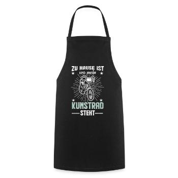 Kunstrad Spruch Geschenkidee - Kochschürze - Schwarz - Vorne - AI Model Male 185 dark (185cm)